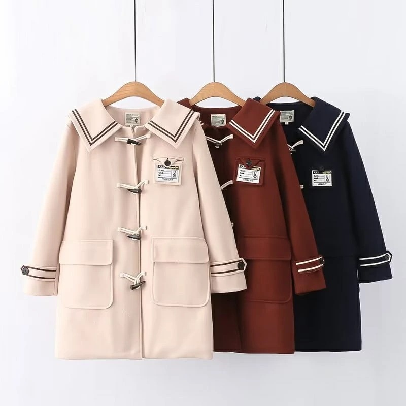 3色学院風上着 ダッフル コートレデイース厚手オシャレボタン ジャケット女の子アウターコート長袖 防寒 秋冬 卒業式入学式通学通勤