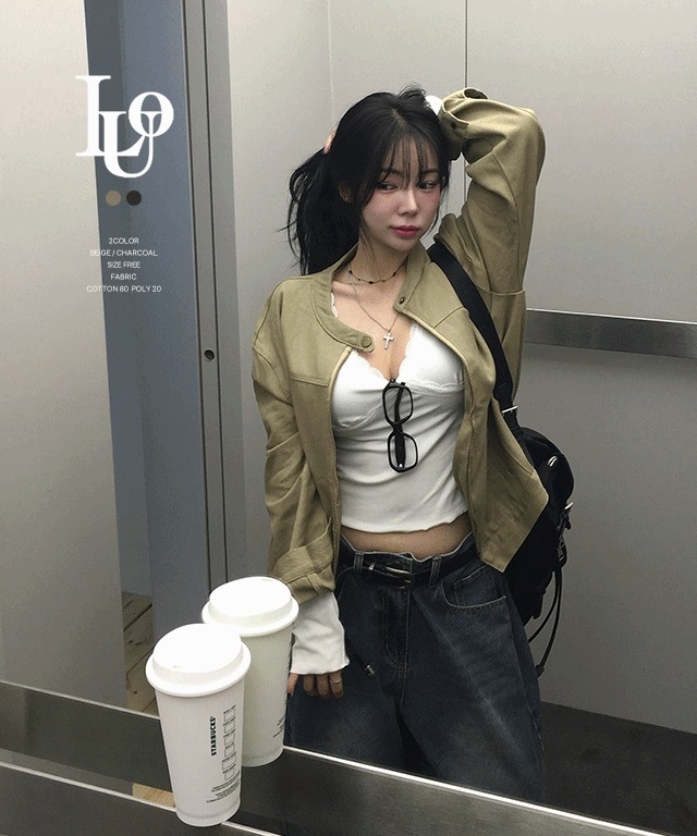 [季節の変わり目アイテム/フィット保証！！] ヴィンテージ ブルゾン ジャンパー デイリー ツーウェイ ルーズ オーバーフィットジップアップジャケット 4,887円