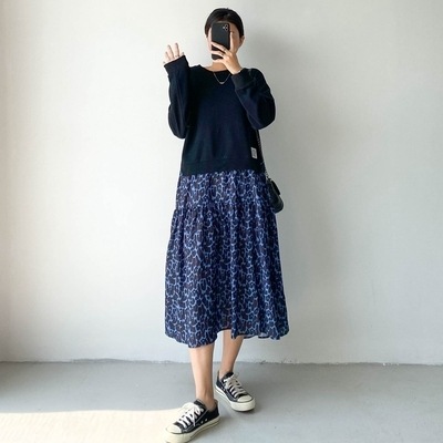 ワンピース デート フレアワンピース 膝丈 ひざ丈 ミモレ ミモレ丈 袖あり 長袖 かわいい 大人可愛い きれいめ シンプル カジュアル 大人 上品 おしゃれ お洒落 主役級 存在感 春 秋 10代