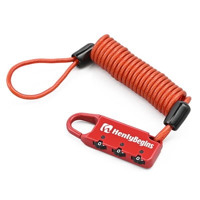 他サイト： コンパクトダイヤルロック カールコードタイプ DLK120R 1200mm レッド 45845の商品画像