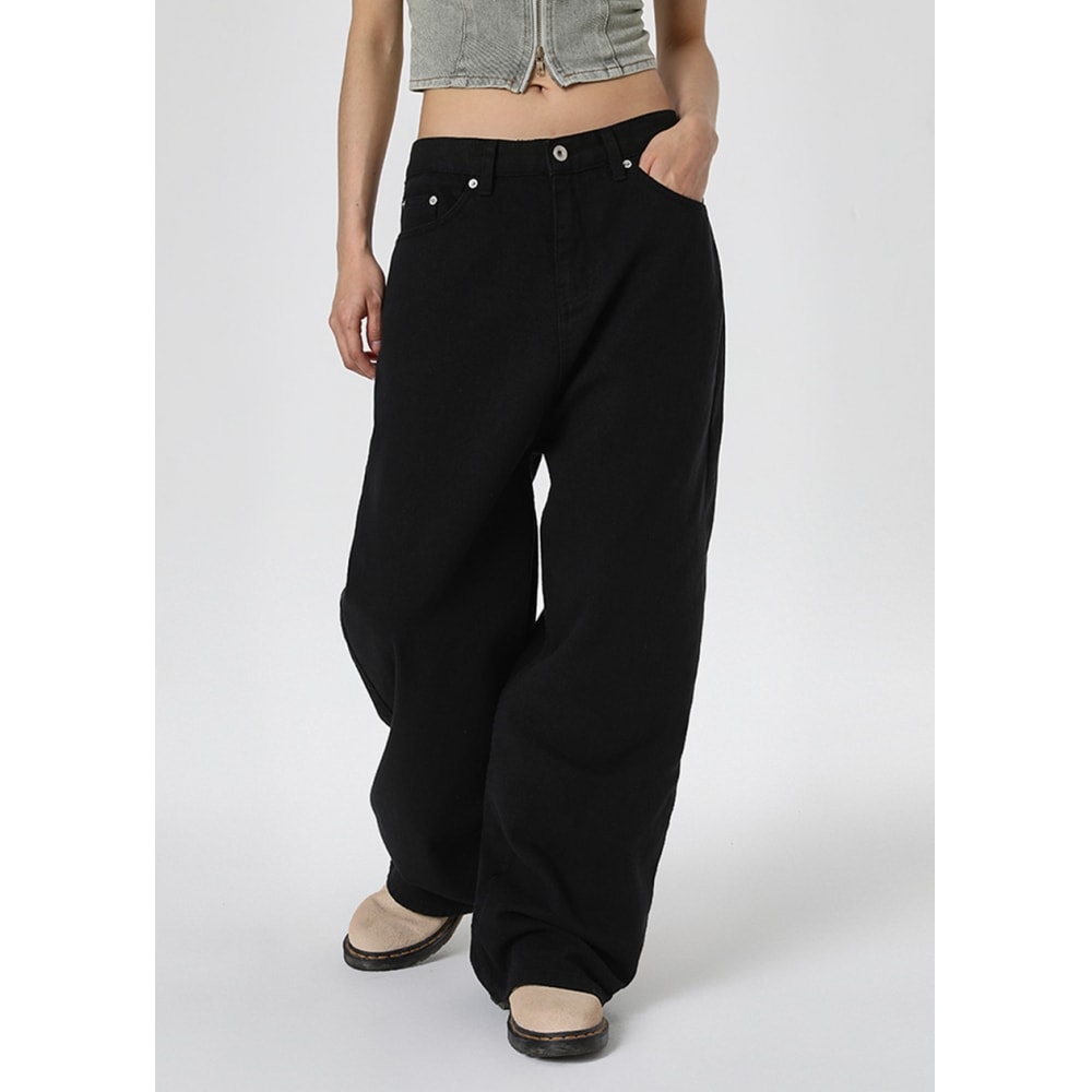 BLACK UP [20,000部販売] (ユニセックス) ミランワイドコットンパンツ