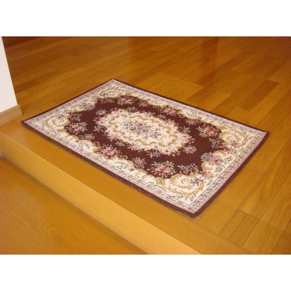 マルナカ 6420 洗えるゴブラン織シェニールマット ボルドー 60×90cm ブラウン メーカー直送 4,876円