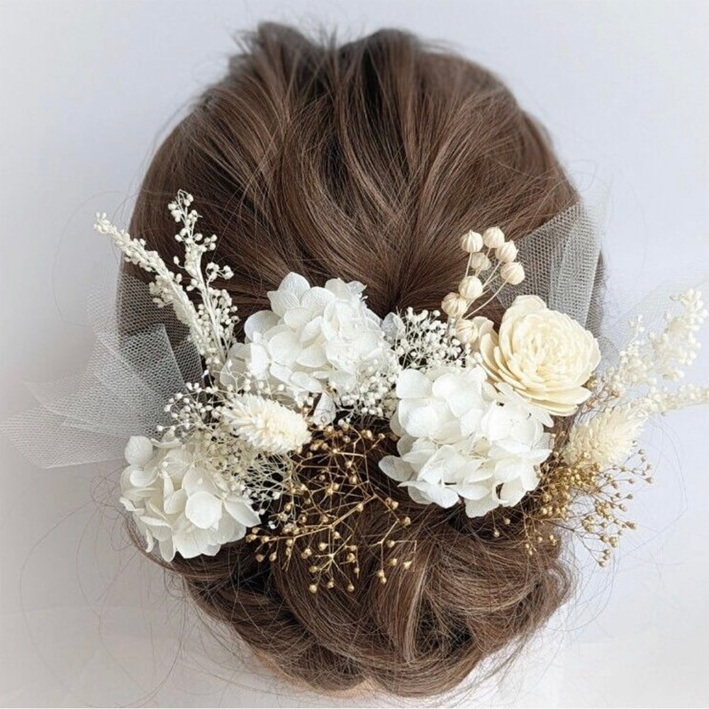 着物漢服髪飾り頭飾り着物永遠の花紫陽花大人風卒業式白古代風頭飾りお団子