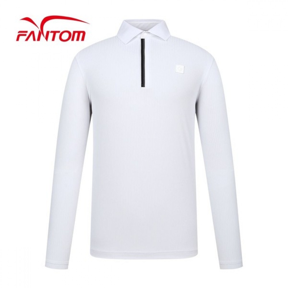 (ファントム) メンズ FG ロゴリブ付き襟長袖Tシャツ