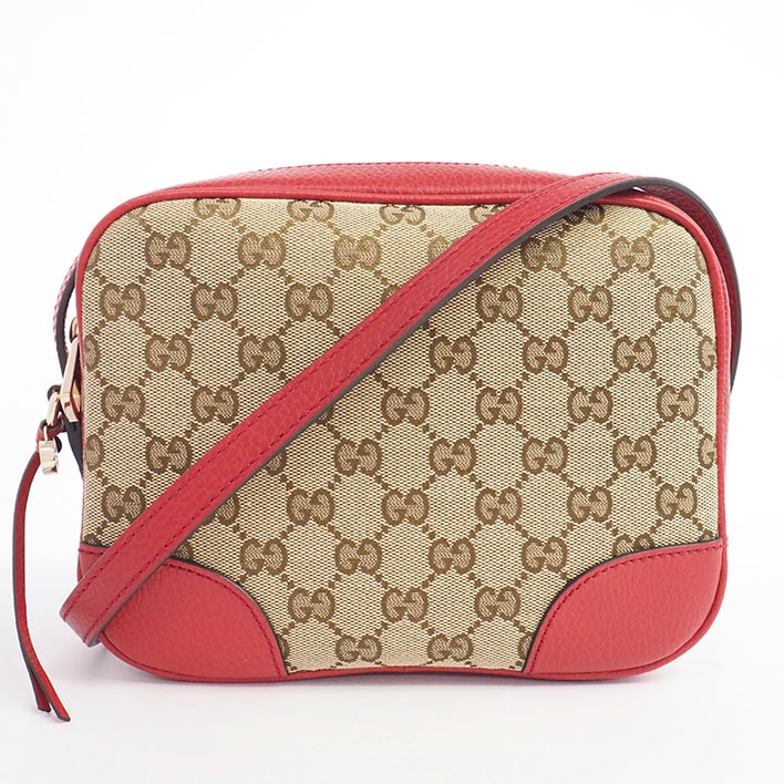 【新品同様】グッチ 斜め掛け クロスボディバッグ ゴールド金具 GGキャンバス レディース 【ショルダーバッグ】