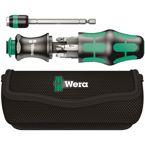 WERA ヴェラ 7点組 1/4HEX ビット収納型 ドライバー ビットセット ポーチ付 051024 工具 ツール DIY 作業工具 道具