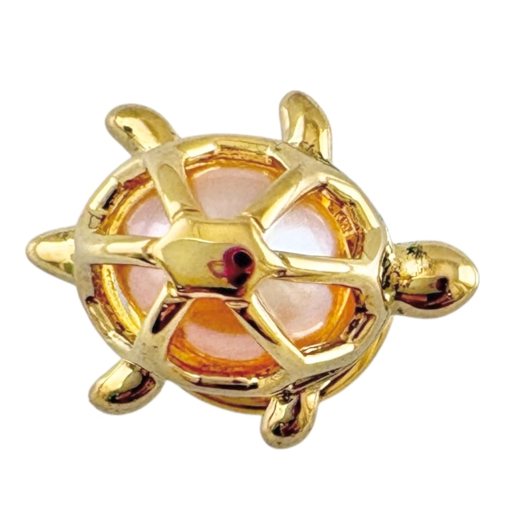 ミキモト ブローチ 18金 K18イエローゴールド アコヤパール MIKIMOTO 中古 美品