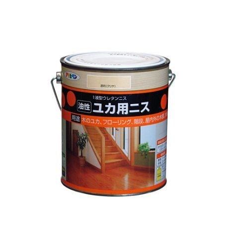 （まとめ買い）油性ユカ用ニス 1.8L ツヤ有り透明 [x3缶セット]