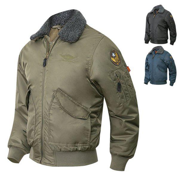 カラの毛皮の着脱USエアフォースワッペン航空パディングジャンパー