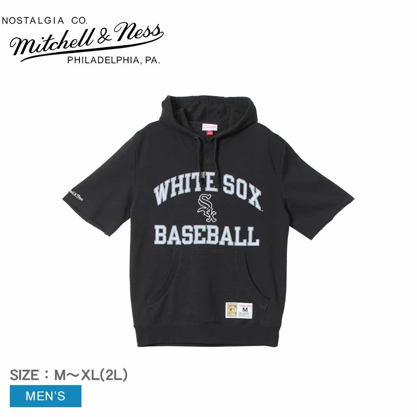 シカゴホワイトソックス ショートスリーブ プルオーバーフーディ FPHD3398-CWSYYPPPBLCK メンズ プルオーバー パーカー 半袖 フーディ MLB