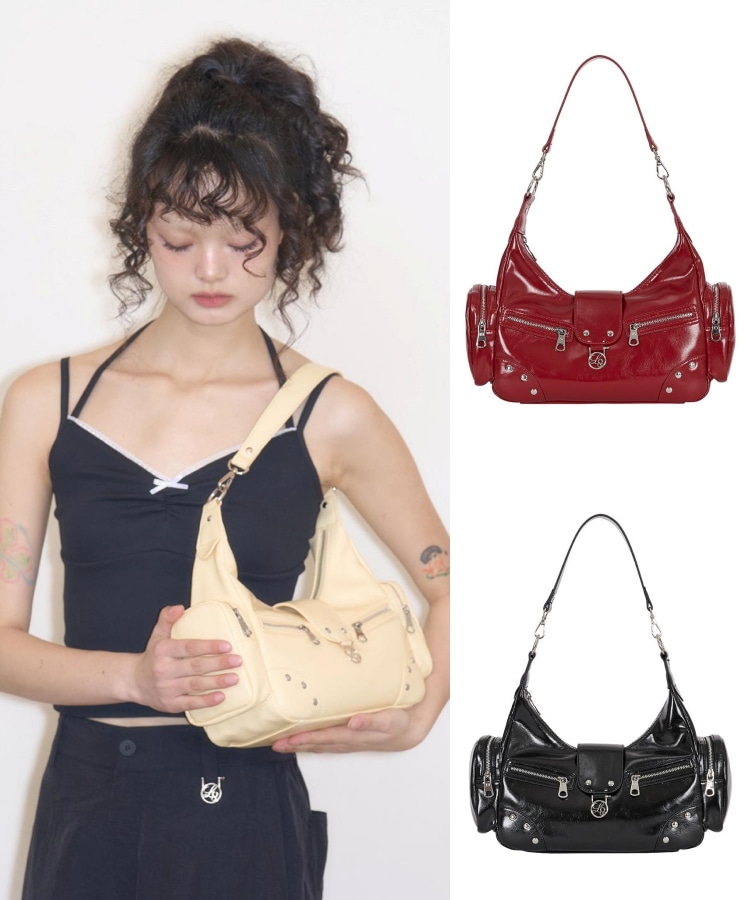 ショルダーバッグ・ポシェット ILLIGO 25ss Ruby Stud Shoulder Bag Qoo10 ILLIGO RUBY STUD BAG ショルダーバ