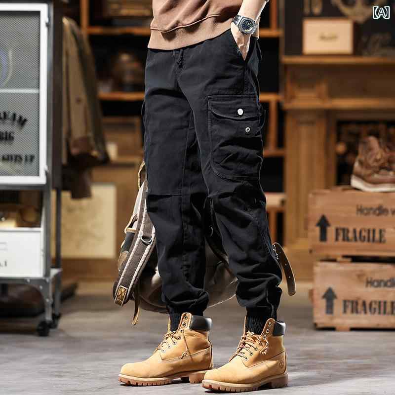 メンズ ファッション オシャレ シンプル 大人 かっこいい カジュアル ストリート ヒップホップ HipHop アメカジ マルチ カーゴパンツ ストレート 大きいサイズ アウトドア パンツ