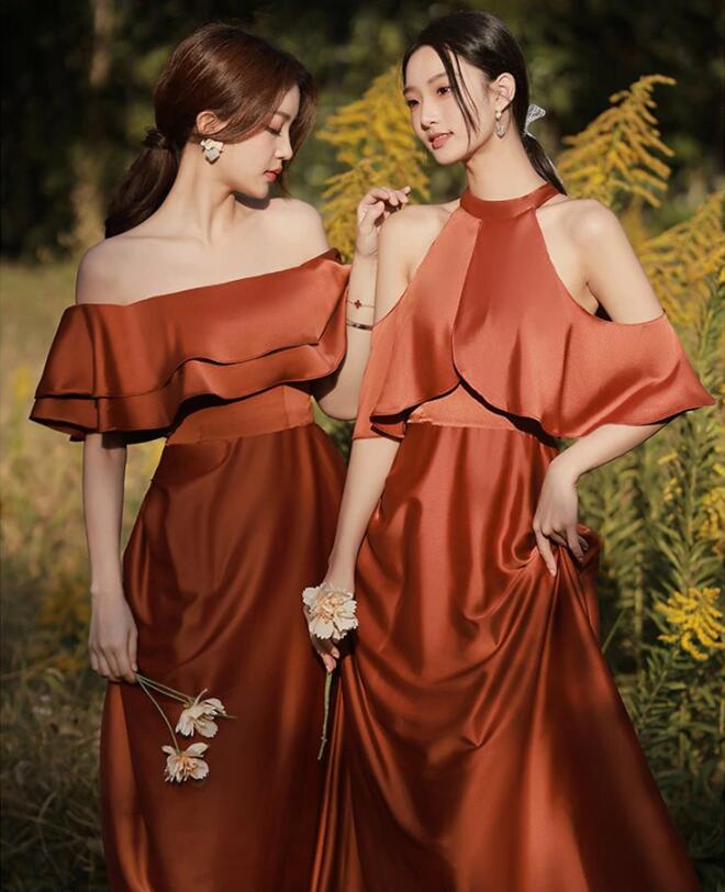 パーティードレス サテンドレス フォーマルドレス 二次会 ブライズメイド ドレス 演奏会 ロングドレス 花嫁 マキシ丈 ウェディングドレス 結婚式 Aライン フレア ロング丈 カクテルドレス 披露宴