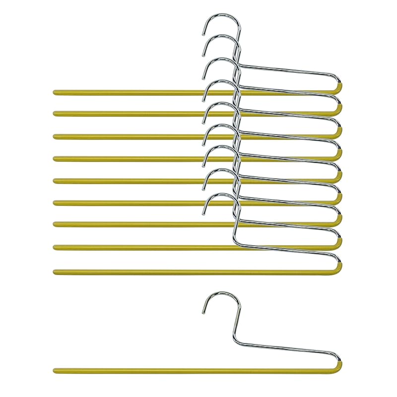 MAWA(マワ) すべり落ちない ズボンハンガー シングルハンガー ゴールド 10本組 120306