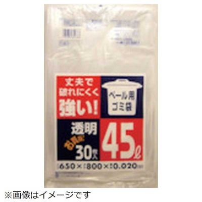 他サイト： 日本サニパック　サニパック ペール用ゴミ袋45L透明(0.02) 30枚　P5CCL_の商品画像