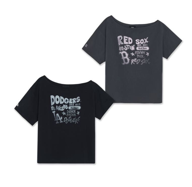 Street Graphic Off Shoulder T-shirt (3FTSB6763-43GRD, 3FTSB6763-07BKS)