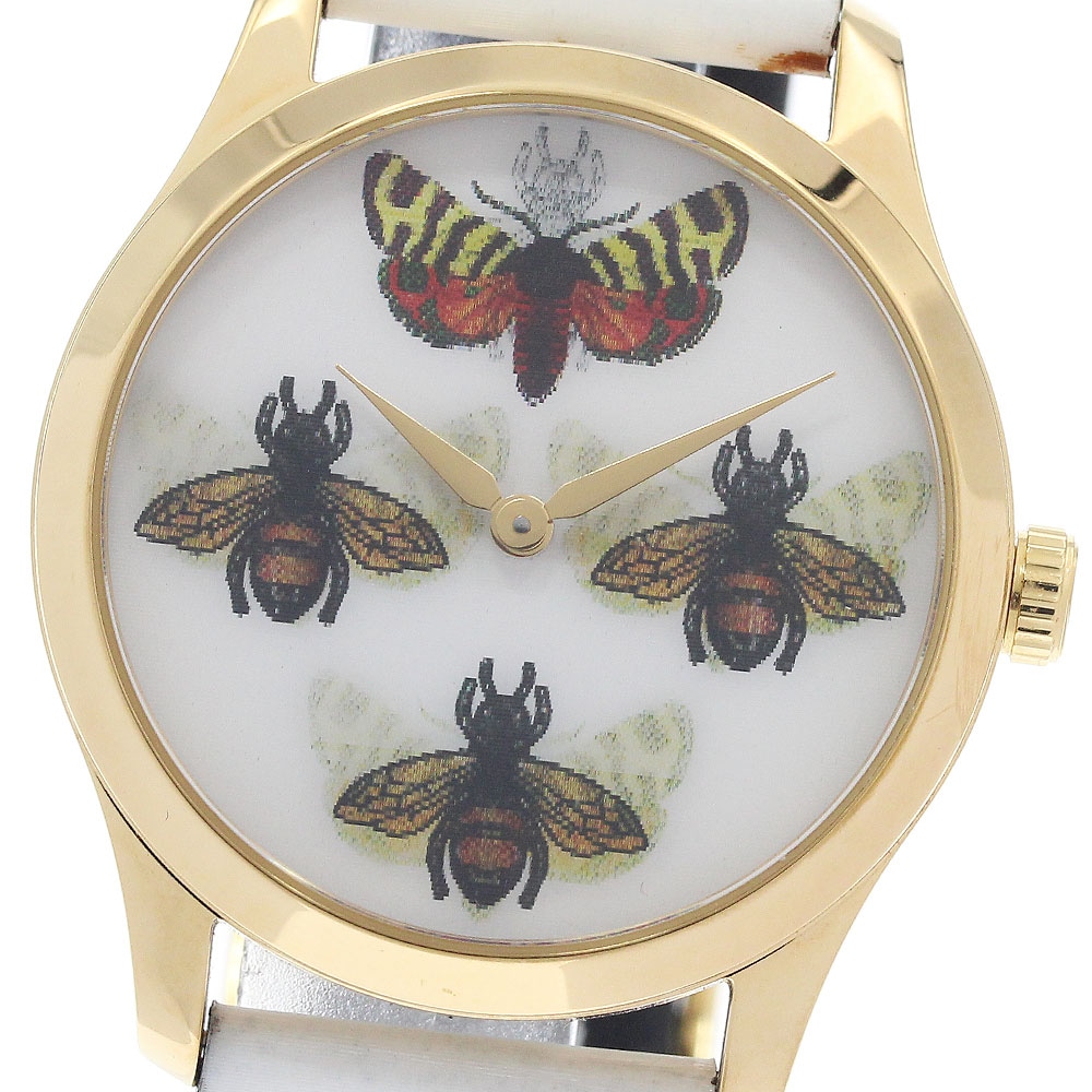グッチ GUCCI 126.4/YA1264109 Gタイムレス ホログラム クォーツ ボーイズ 良品 保証書付き_954715【中古】