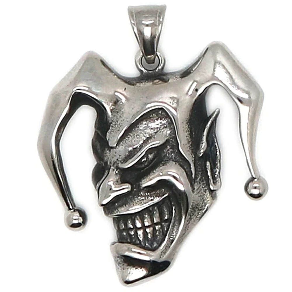 デビルピエロ ペンダントトップ 首飾り アクセサリー サーカス 悪魔 サージカルステンレス316L 男性 女性 プレゼント メンズ 彼氏 父の日 誕生日 クリスマス ギフト stt00-00-0767