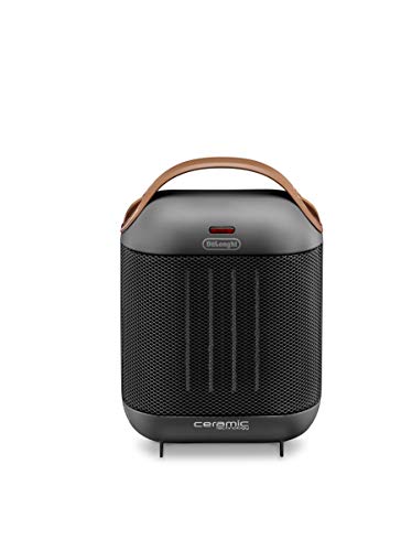 DeLonghi (デロンギ) ファンヒーター カプスーラ HFX30C11-AG セラミックヒーター 足もと・手さき イタリアンデザイン コンパクト 薄型 ハイパワー 送風機能 取り外し可能フィル