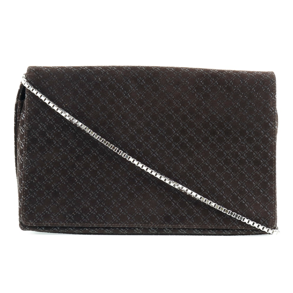 Salvatore Ferragamo サルヴァトーレフェラガモ チェーンショルダー AQ-21 8761 ショルダーバッグ レザー こげ茶 レディース 中古品 A-ランク