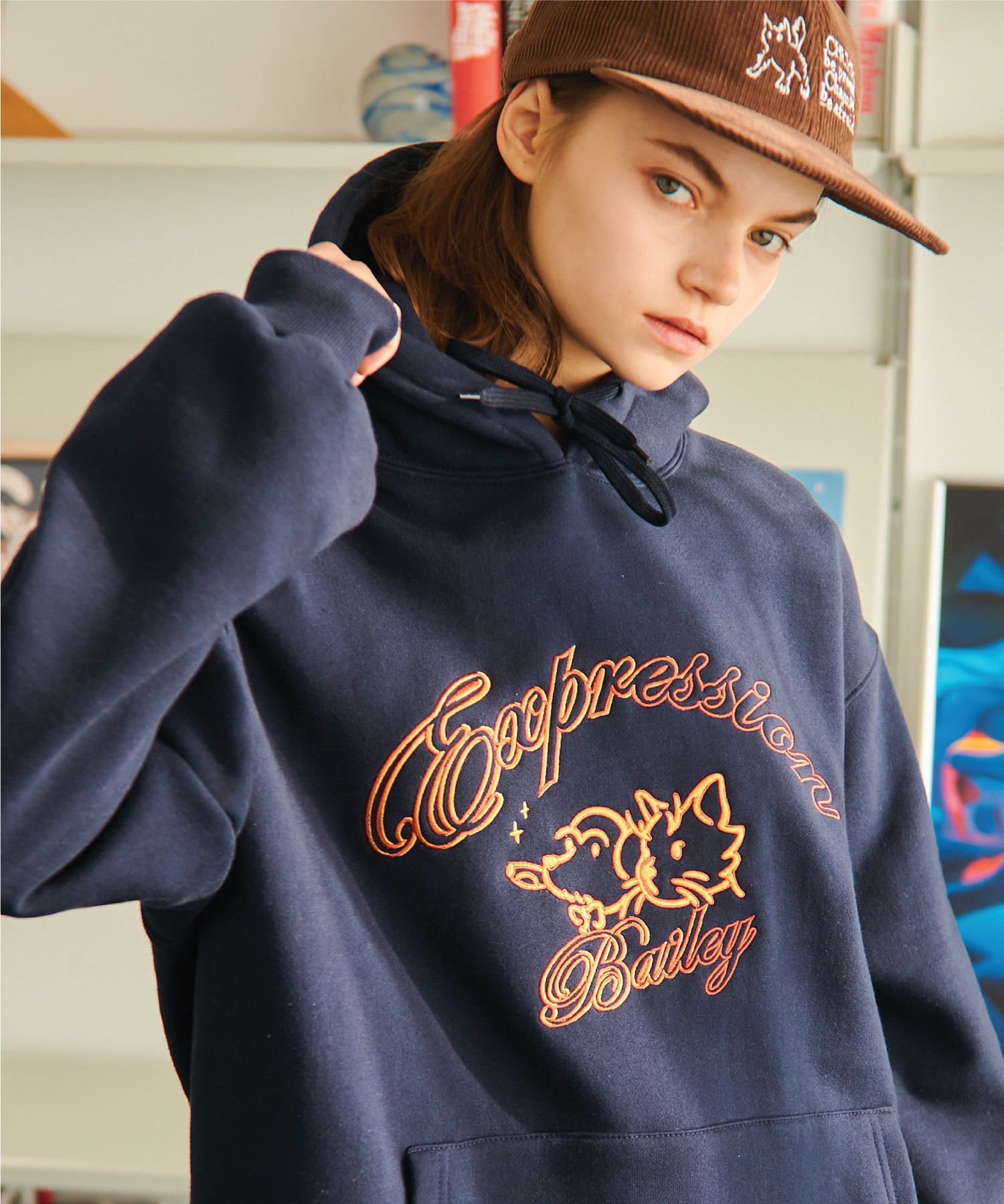 SS 22 Bailey s embroidered hoodie is navy