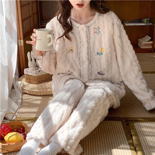 マタニティ パジャマ 冬 モコモコ 前開き 長袖 マタニティ ルームウェア 授乳口 付き ウエスト調節 パジャマ 上下セット マタニティ パジャマ ギフト マタニティ ルーム パンツ トップス かわい