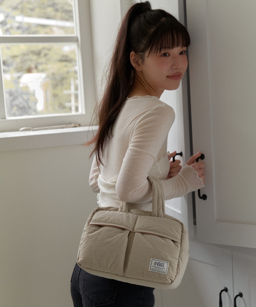 【OVHEE】 Betty Nylon Tote Bag_Sand Beige トートバッグ 正規品