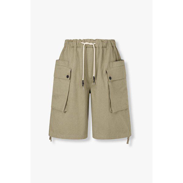 [MEN] ヘリンボーンカーゴハーフパンツ9156231115011
