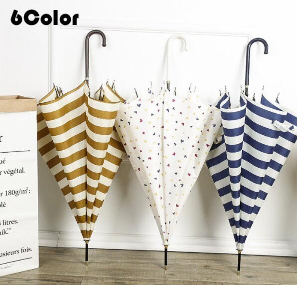 レディース ストライプ チェック ドット ボーダー 花柄長柄 遮光 遮熱 UVカット 紫外線対策 長傘 日傘 雨傘 晴雨兼用 お洒落