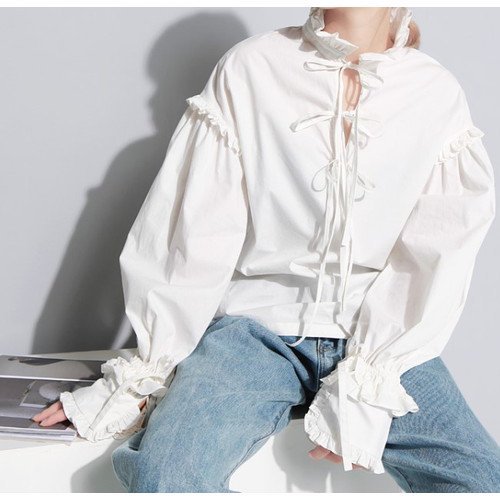 ブラウス レディース レディースブラウス 白ブラウス フリルブラウス リボン レトロ 上品 長袖ブラウス かわいい おしゃれ ヘルシー ブラウス レディース レディースブラウス 白ブラウス