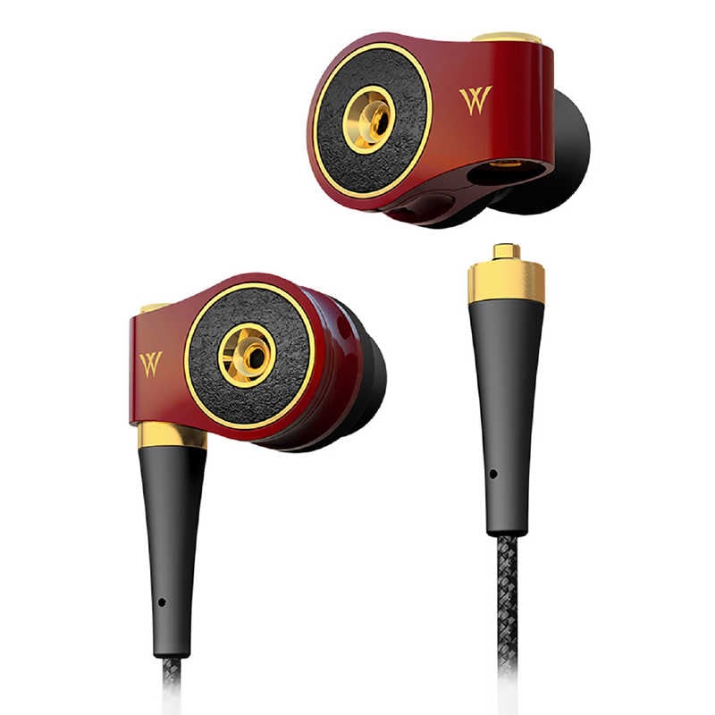 ラディウス　有線イヤホン カナル型［φ3.5mm ミニプラグ］ バーガンディー レッド　HP-TWF41