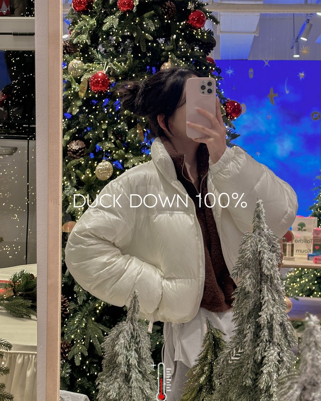 ショート丈ダックダウンジャンパー韓国ファッション レディース