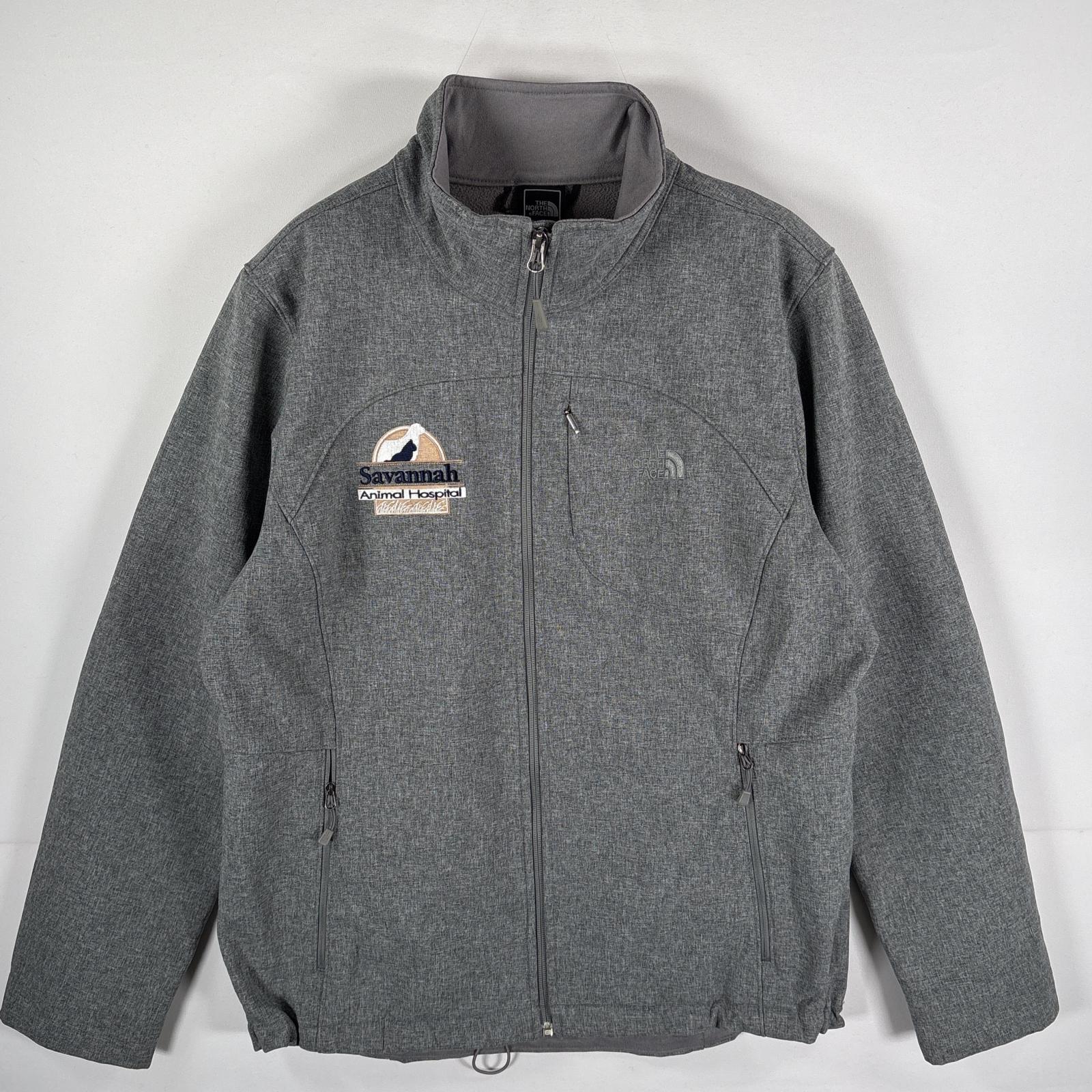 古着 フリースジャケット ソフトシェル 企業ロゴ 止水ジップ サイドポケット XL グレー レディース