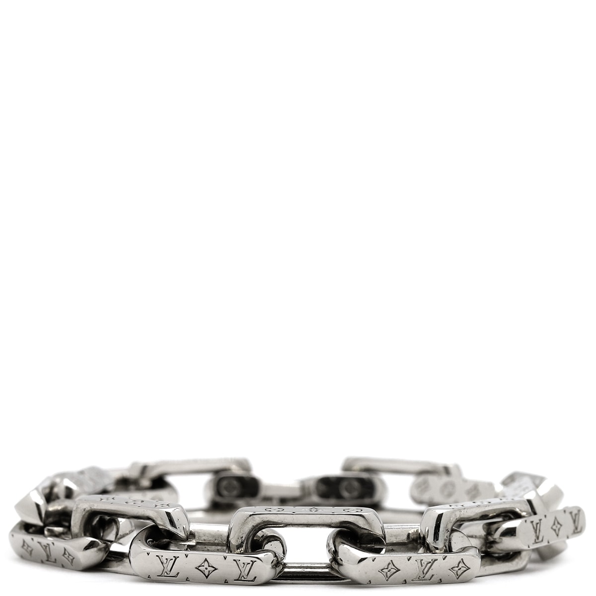 ルイヴィトン LOUIS VUITTON ブレスレット コリエ モノグラム L メタル シルバー チェーンブレスレット M64224【中古】