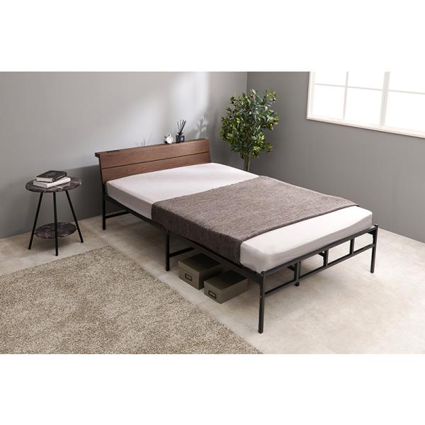 ベッド セミダブル すのこ 頑丈 ベット おしゃれ 北欧モダン 棚 コンセント スノコ 耐荷重300kg