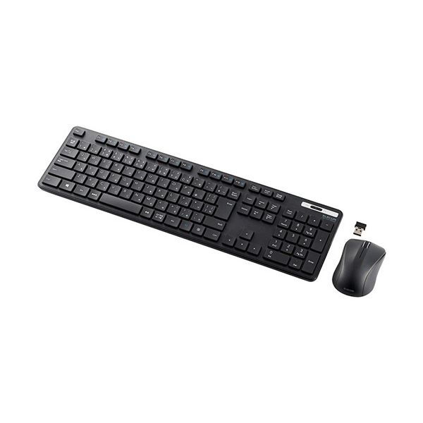 エレコム 抗菌無線 薄型フルキーボード&マウス ブラック TK-FDM110MKBK 1セット