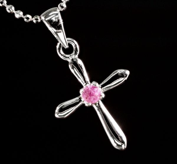 人気商品豪華 天然 ルビー クロス ネックレス 十字架( 数量限定販売 カラーPT N