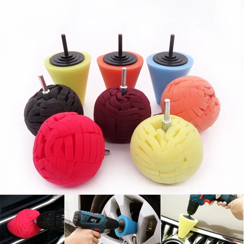 納期21日車研磨パッドバフ泡スポンジパッドコーンポリッシャーバッファパッド自動車ワックスキット車のホイールハブヘッドライト研磨