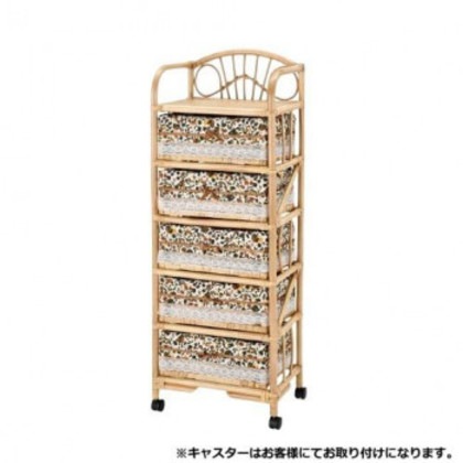 今枝商店 Romantic Rattan 籐ランドリー 5段 E3301