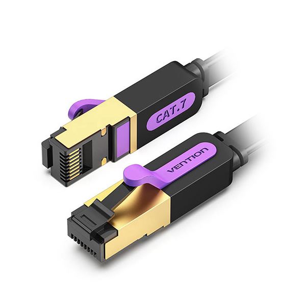 VENTION Cat.7 薄型LANケーブル 15m ブラック IC-9501