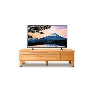 【即納】【40-43型推奨】 アイリスプラザ テレビ台 テレビボード ローボード 幅約120cm 奥行約40cm 高さ約35cm 42型 ナチュラル 天然木 引き出し付き アルダー材 扉付 完成品 耐