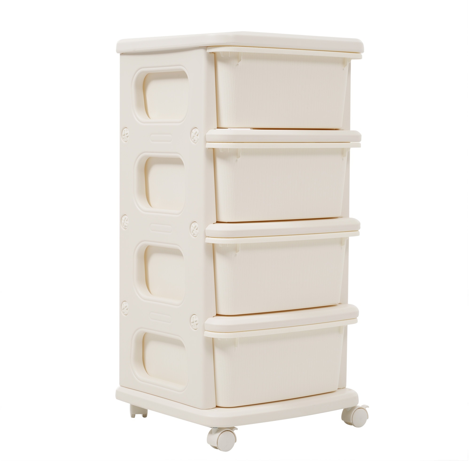 【本日限り激安SALE】【ホワイト・4段】ナイトテーブルラック収納ワゴンサイドワゴン収納インテリアドレッサーストッカー
