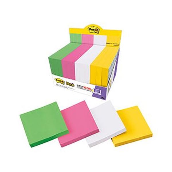 （まとめ）3M ポスト・イット 強粘着ノートマルチカラー8 75×75mm 4色 6541SS-MC-8 1パック（12冊）(×5セット)