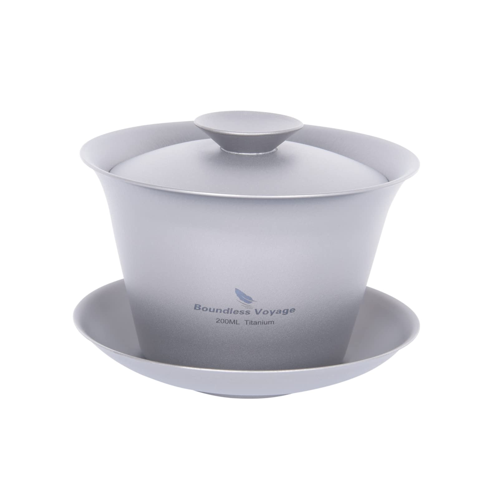 Boundless Voyage チタン 蓋碗 満水200ml ダブルウォール茶碗 耐熱 保温 中国茶器 超軽量 錆びない お家 事務所 旅行用 携帯用茶器 アウトドア キャンプ用品 収納袋付き Ti
