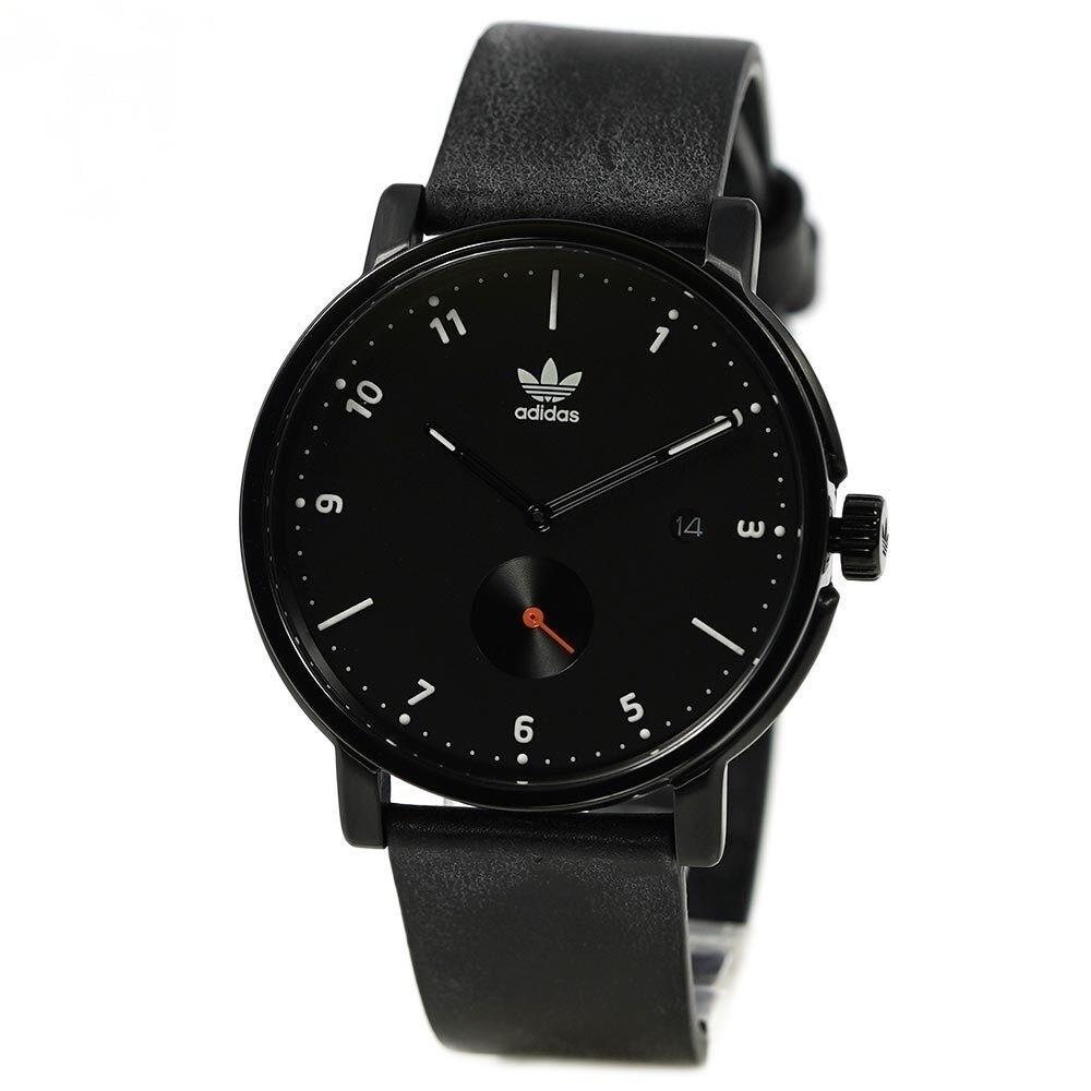 [訳ありアウトレット] アディダス 腕時計 レディース メンズ ユニセックス adidas ディストリクト District_LX2 日付カレンダー レザーベルト Z12-3037 ブラック