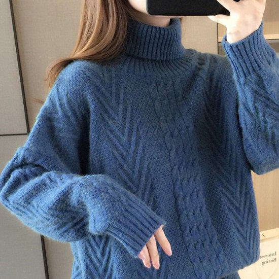 セーター ニット レディース タートルネック 秋 冬 体型カバー 大きいサイズ プルオーバー かわいい ガーリー おしゃれ オトナ女子 きれいめ カジュアル デイリー お出かけ 韓国 通勤 通学 デー