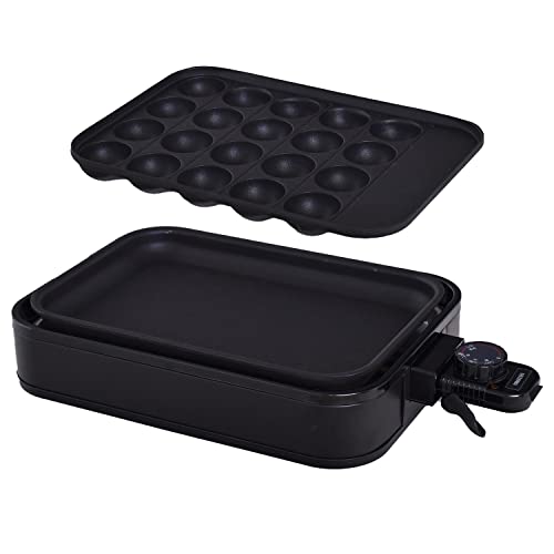 [山善] ホットプレート 2WAY (たこ焼きプレート 20穴 / 平面プレート) 着脱式 フッ素コーティング 温度調節 ブラック YHA-W101(B) 7,211円