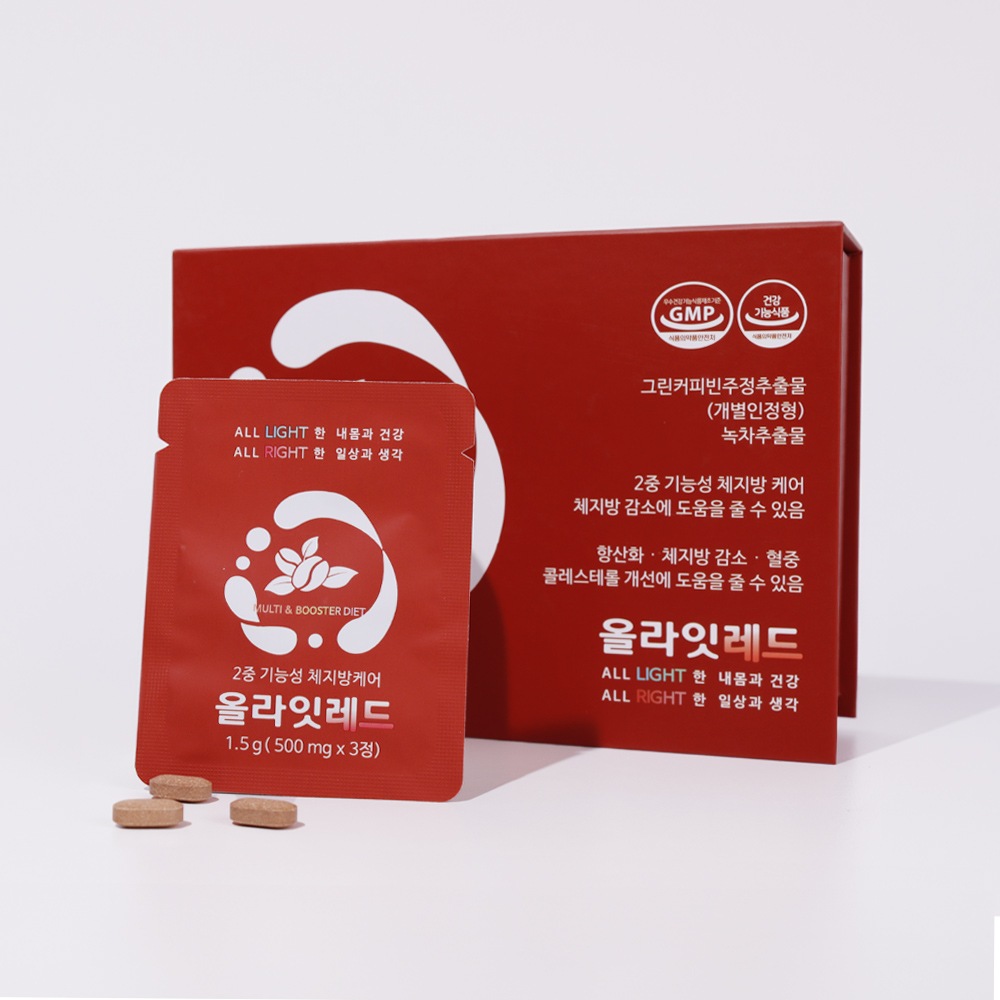 オールライトレッド 30包 グリーンコーヒービーン 緑茶エキス 体脂肪減少 恒常化改善 血中コレステロール改善