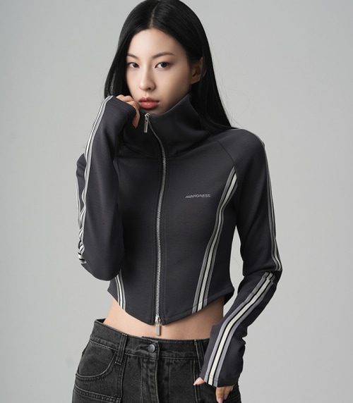 アヴァンドレススレンダートラックジップアップチャコール