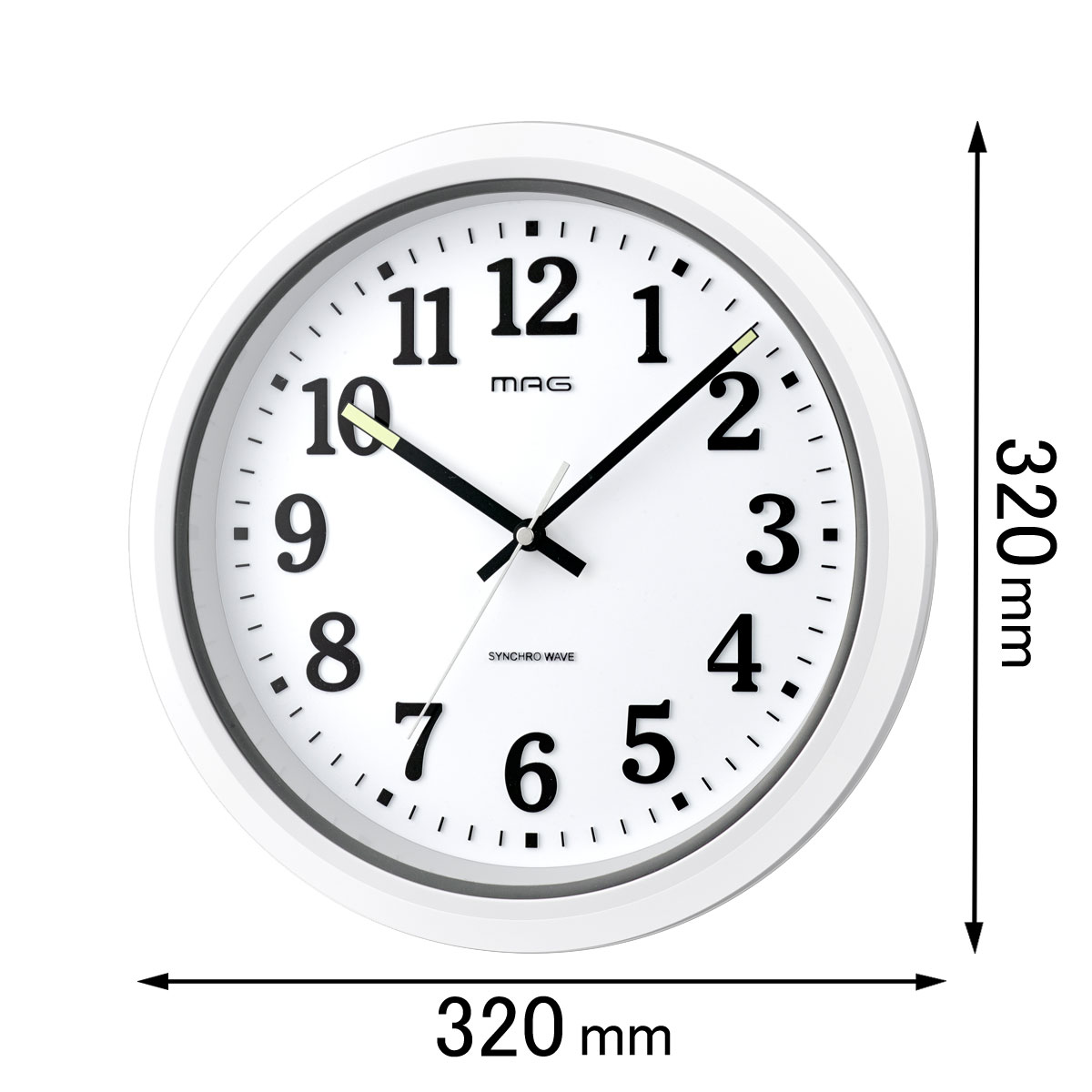 ノア精密 電波掛け時計 NOA MAG 電波防塵防水掛時計 ナヤ W-734WH-Z